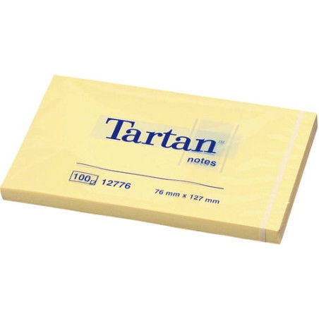 Blocco adesivo tartan 100fg 12776 giallo 76x127mm 63gr [68022]