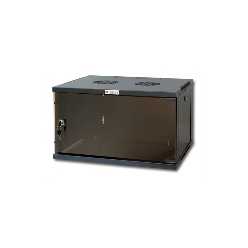 Armadio rack techly 19'' a muro 6u prof. 600 nero assemblato