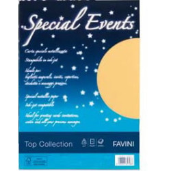 Carta metallizzata favini 10 fogli a4 250gr special events bianco