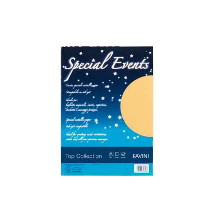Carta metallizzata favini 10 fogli a4 250gr special events bianco