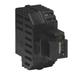 Alimentatore usb da incasso fme 2,1a keystone nero