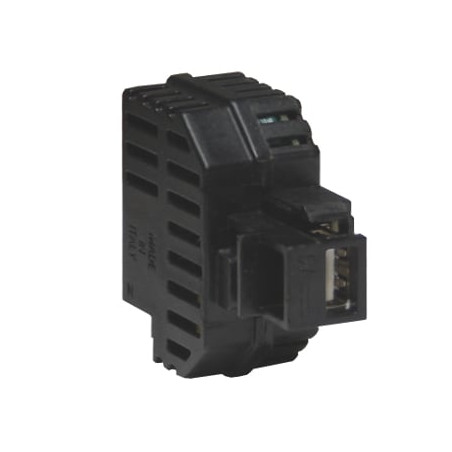 Alimentatore usb da incasso fme 2,1a keystone nero