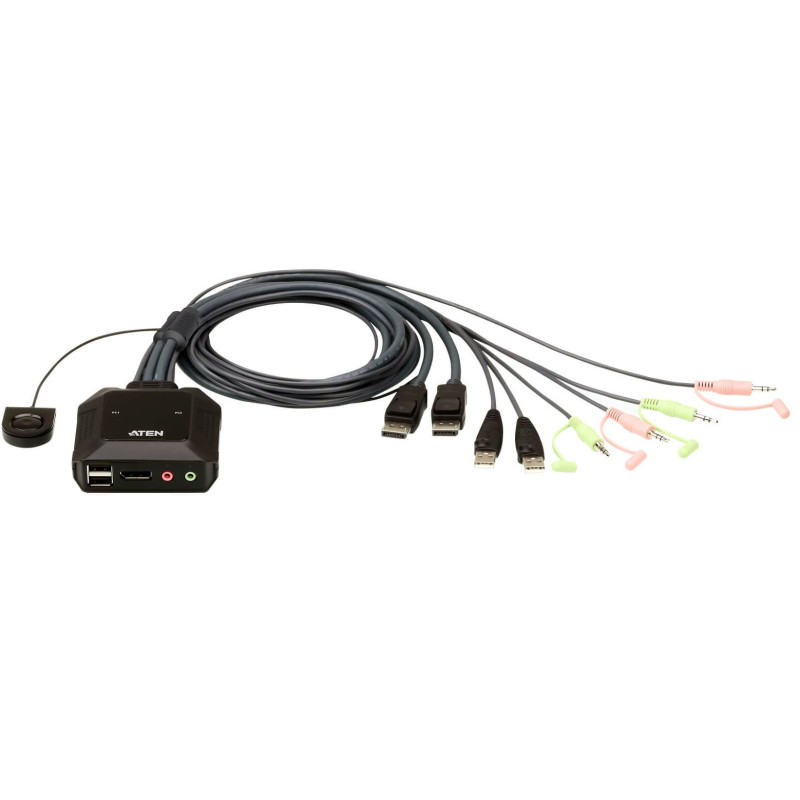 Switch kvm aten per doppio schermo displayport (thunderbolt) 2 usb