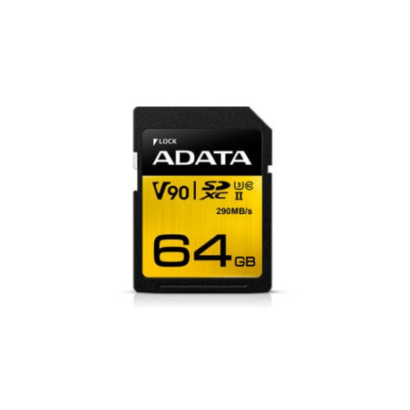 64gb scheda sdxc adata uhs-ii u3 classe 10 premier one [asdx64guii3cl10-c]