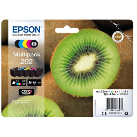 Cartuccia epson multipack 202 6.90ml+4x410ml nero+ciano/magenta/giallo/nero