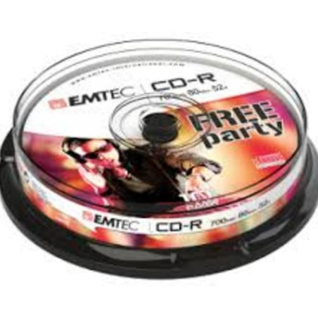 Cd-r emtec 700mb 10pcs 52x cb [ecoc801052cb]