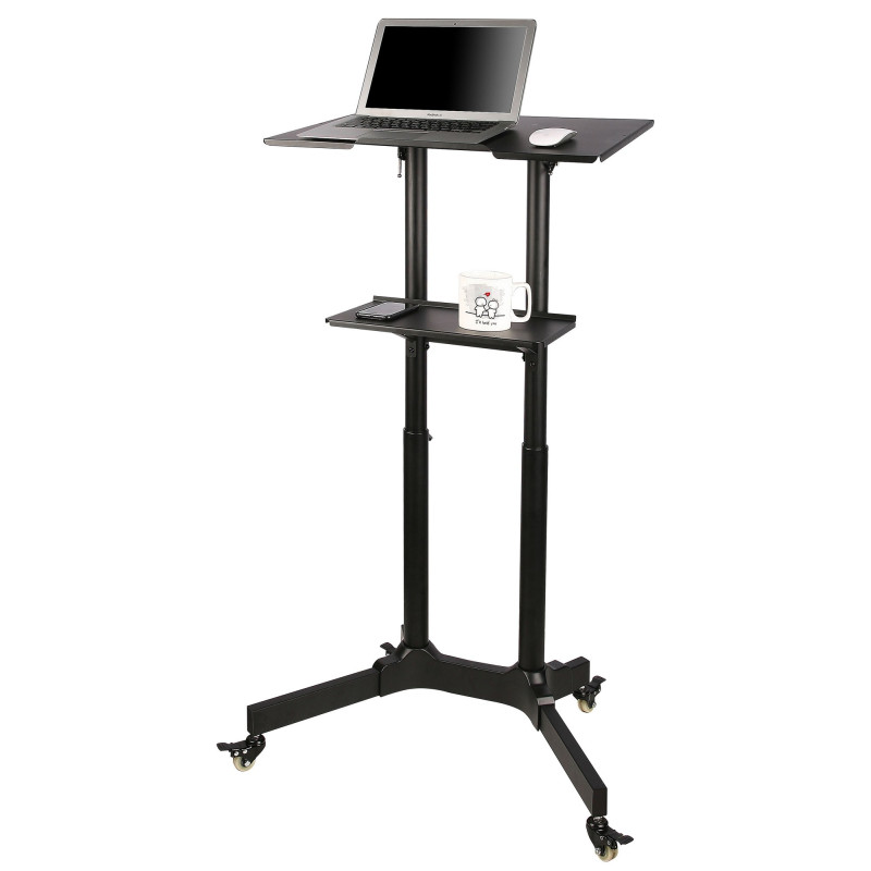Postazione di lavoro mobile techly nera