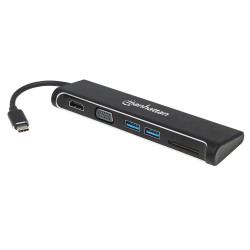 Adattatore manhattan usb-c a hdmi / vga docking station 4-in-1