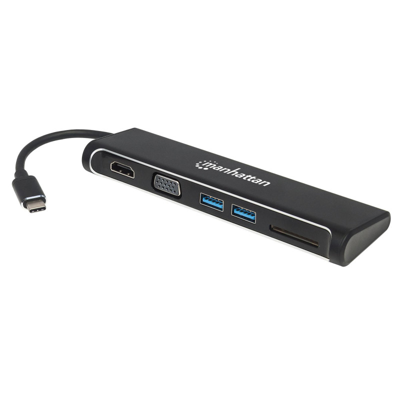 Adattatore manhattan usb-c a hdmi / vga docking station 4-in-1