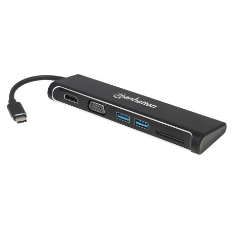 Adattatore manhattan usb-c a hdmi / vga docking station 4-in-1