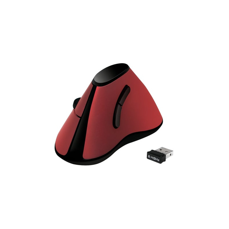 Mouse logilink ergonomico verticale 5 tasti 1000dpi rosso [id0159]
