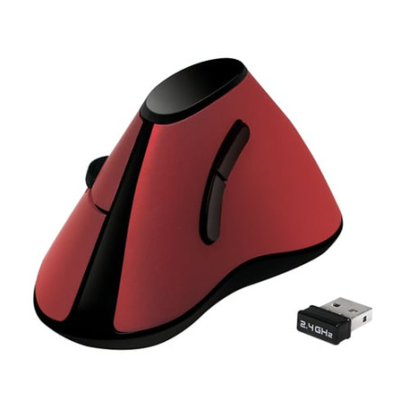 Mouse logilink ergonomico verticale 5 tasti 1000dpi rosso [id0159]