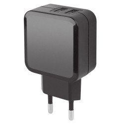 Caricabatterie fontastic usb 2 porte 2,1a nero