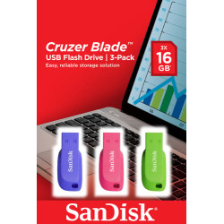 Pen drive 16gb sandisk cruzer blade usb 2.0 3 pezzi [sdcz50c-016g-b46t]