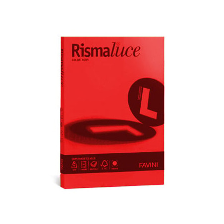 Carta in risma colorata favini 200 fogli a4 140gr rismaluce rosso