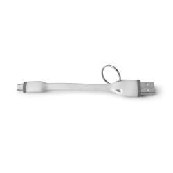 Cavo usb celly a micro usb con anello portachiavi 12cm bianco [usbmicrokeywh]