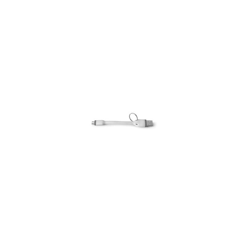 Cavo usb celly a micro usb con anello portachiavi 12cm bianco [usbmicrokeywh]