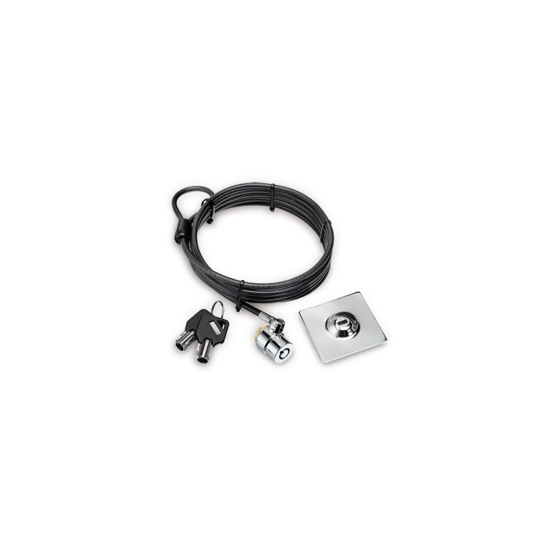 Cavo di sicurezza hamletcon piastra ades. 3m nero [xnbtlock20k]