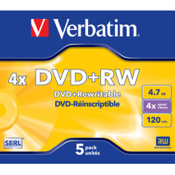 Confezione dvd+rw verbatim 4.7gb 4x 5pz. [43229/5]