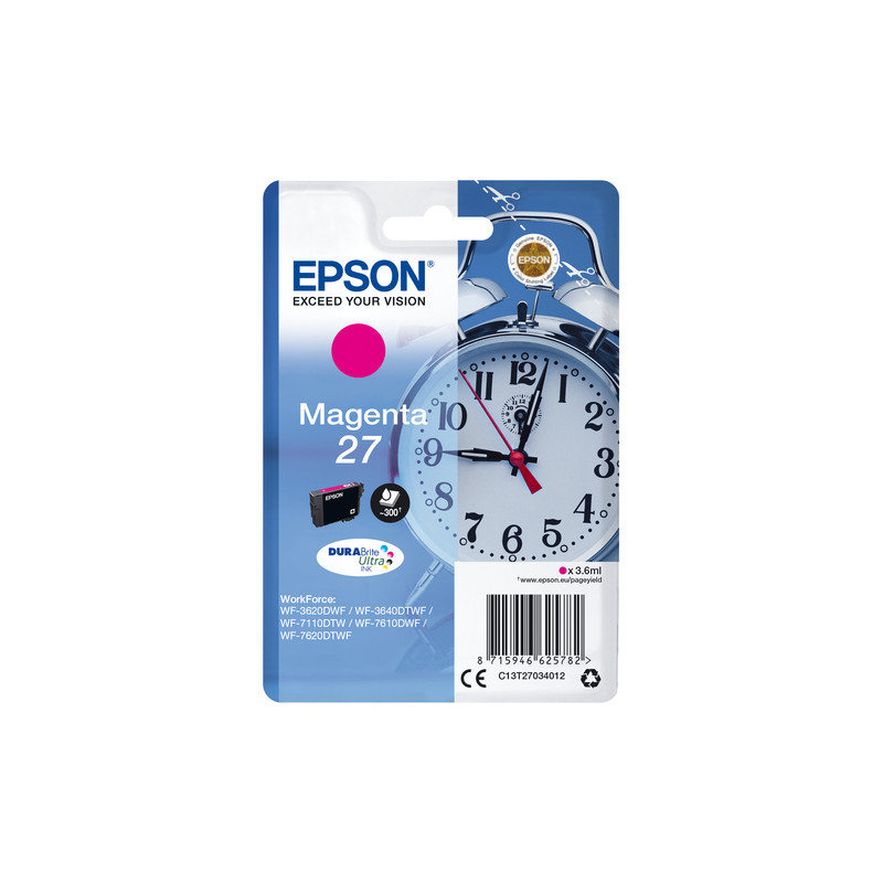 Cartuccia epson serie 27 magenta [c13t27034022]