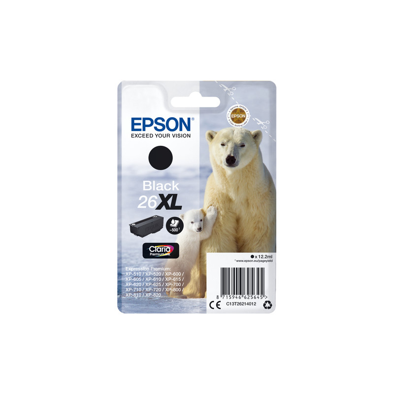 Cartuccia epson serie 26xl nero [c13t26214022]