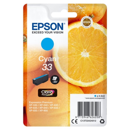 Cartuccia epson serie t33 ciano [c13t33424022]