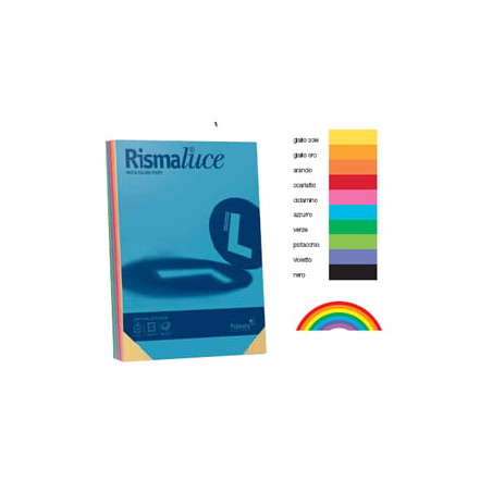 carta in risma colorata favini 300 fogli a3 90gr rismaluce assortito