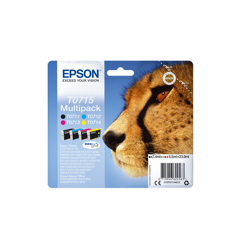 Cartuccia epson multipack (t071) 4 colori styd78 [c13t07154022]