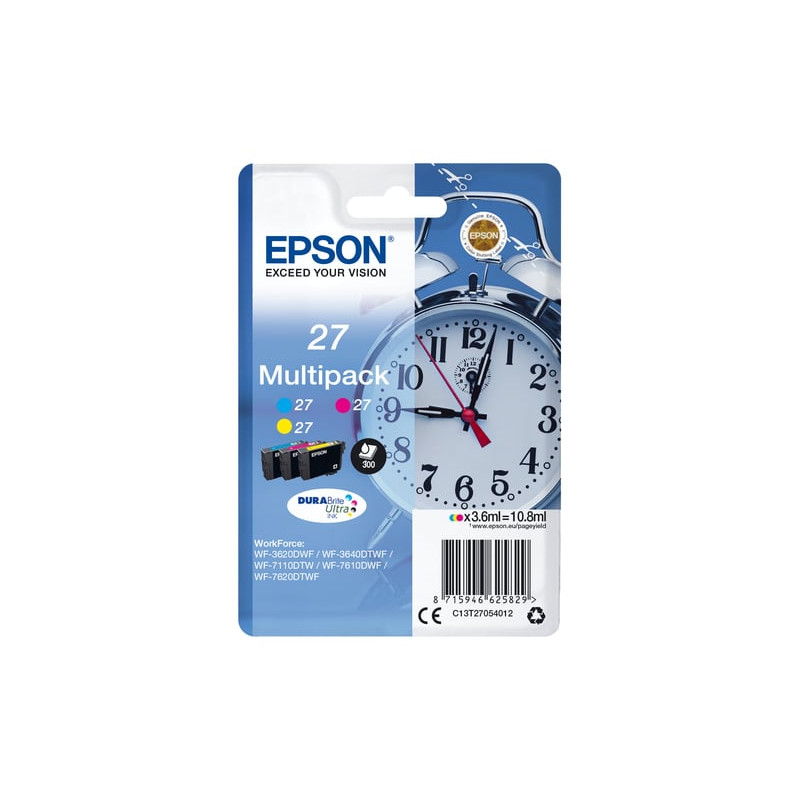 Cartuccia epson multipack 27 sveglia 3 colori [c13t27054022]