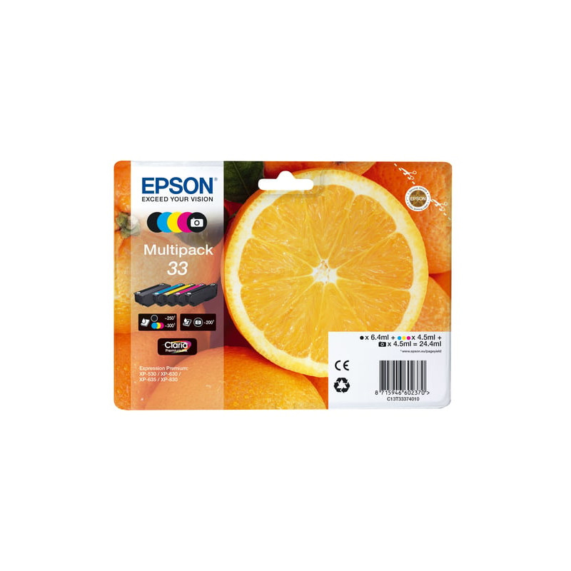 Cartuccia epson multipack 33 arancia 5 colori [c13t33374021]