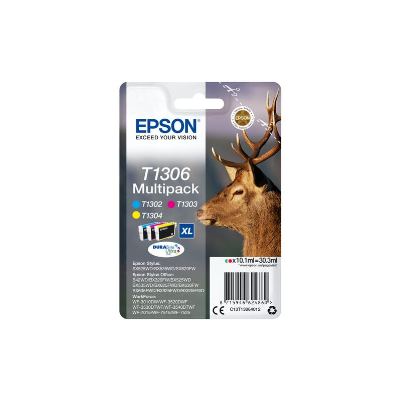 Cartuccia epson multipack t130 3 cartucce cervo tg.xl [c13t13064022]