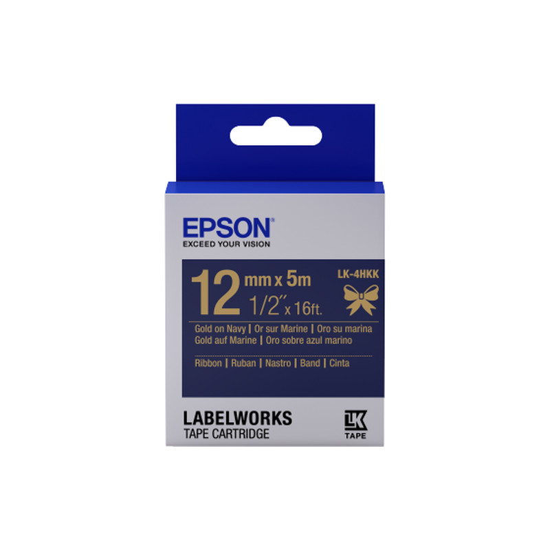 Nastro etichettatrice epson lk-4hkk satin 12x5 oro e blu [c53s654002]