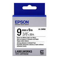 Nastro etichettatrice epson lk3wbw strong 9x9 nero/bianco [c53s653007]