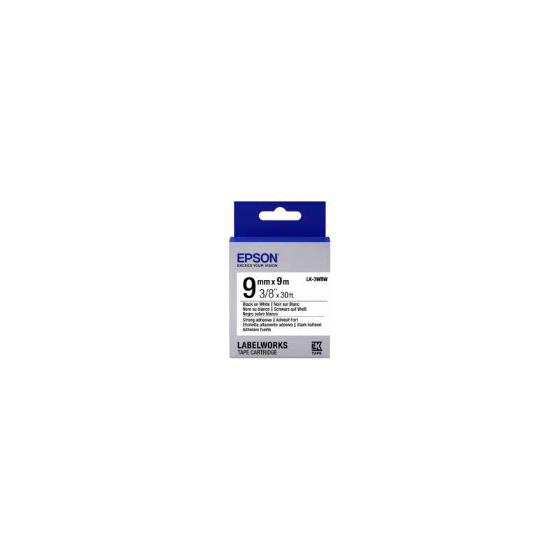 Nastro etichettatrice epson lk3wbw strong 9x9 nero/bianco [c53s653007]