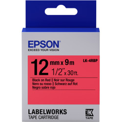 Nastro etichettatrice epson lk4rbp pastel 12x9 nero/rosso [c53s654007]