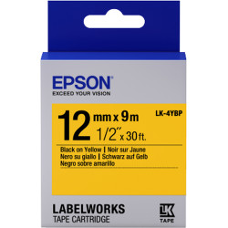 Nastro etichettatrice epson lk4ybp pastel 12x9 nero/giallo [c53s654008]
