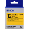 Nastro etichettatrice epson lk4ybp pastel 12x9 nero/giallo [c53s654008]