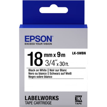 Nastro etichettatrice epson lk5wbn std 18x9 nero/bianco [c53s655006]