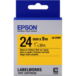 Nastro etichettatrice epson lk6ybp pastel 24x9 nero/giallo [c53s656005]