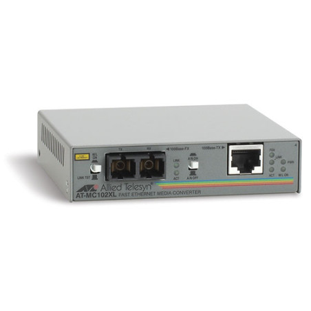 Convertitore allied telesis 100tx (rj-45) a 100fx (sc) fast [at-mc102xl-60]
