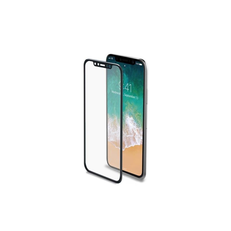Vetro proteggi schermo celly 3d glass per iphone x nero [3dglass900bk]