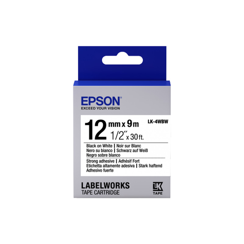 Nastro etichettatrice epson lk4wbw strng nero/bianco c12x9 [c53s654016]