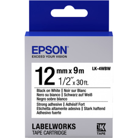 Nastro etichettatrice epson lk4wbw strng nero/bianco c12x9 [c53s654016]