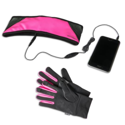 Guanti e auricolari celly sport stereo band rosa [sportkit17pk]