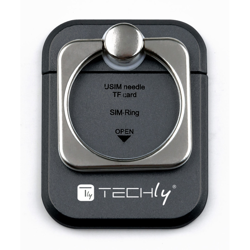 Supporto anello techly per smartphone nero