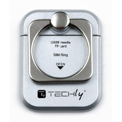 Supporto anello techly per smartphone argento