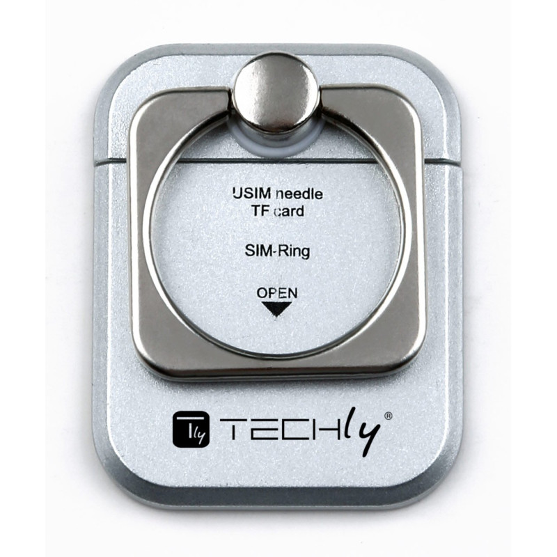 Supporto anello techly per smartphone argento