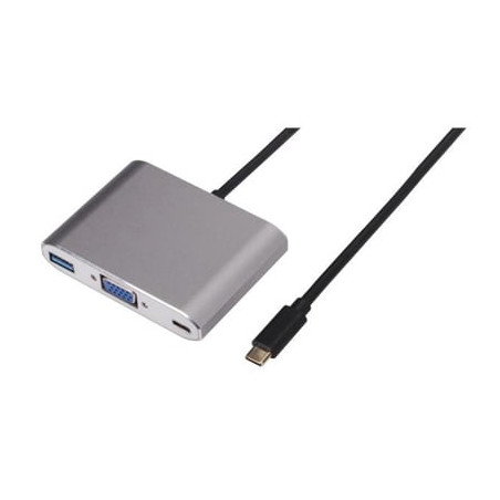 Adattatore nilox usb-c a vga/usb-c/usb 3.0 m/f argento [nx080200123]