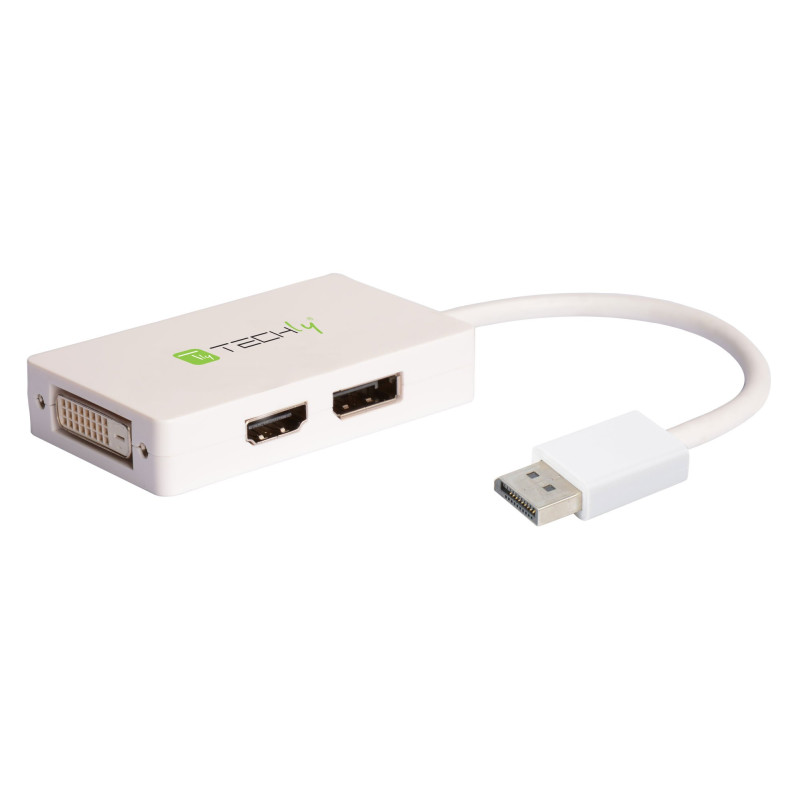 Adattatore techly displayport a dvi/hdmi/displayport 3-in-1