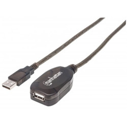 Cavo usb manhattan usb 2.0 a hi-speed m/f 15m nero